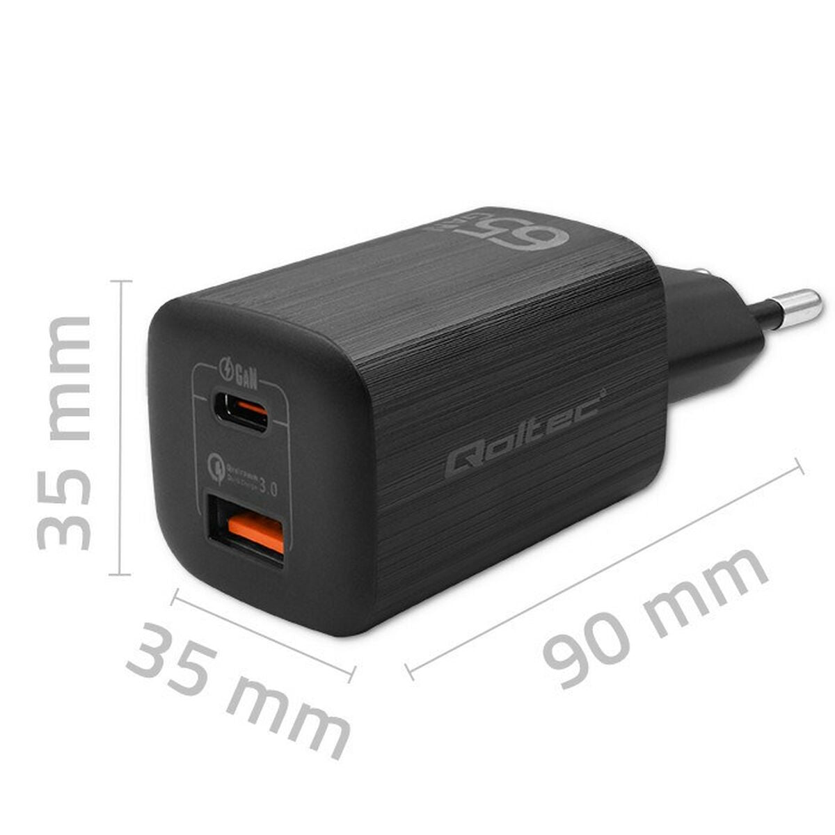 Wall Charger Qoltec 50766 Black-1