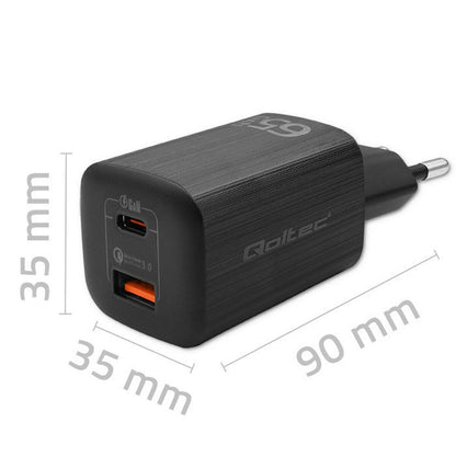 Wall Charger Qoltec 50766 Black-1